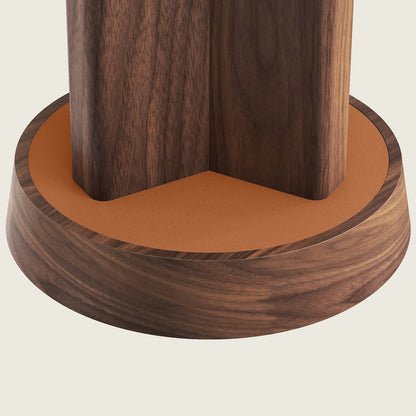 YUMORE Walnut leather candle holder