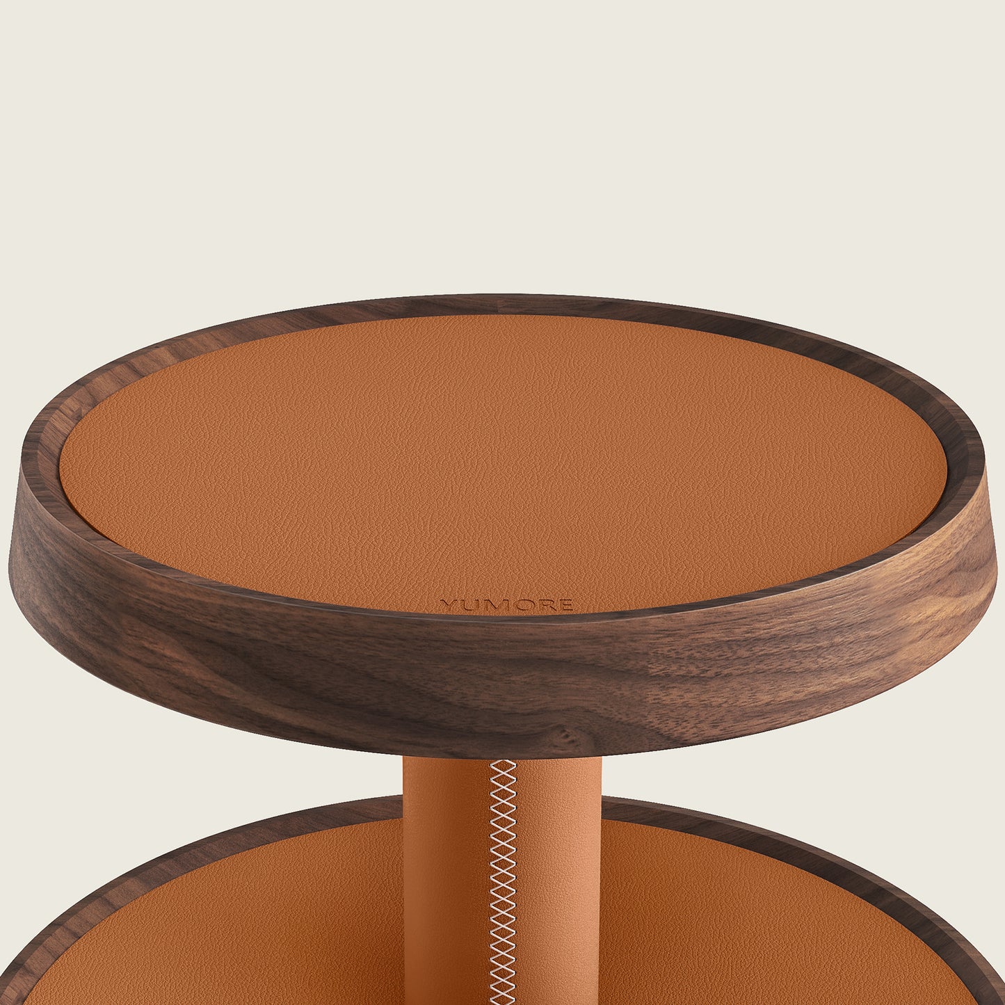 YUMORE Walnut leather plant stand